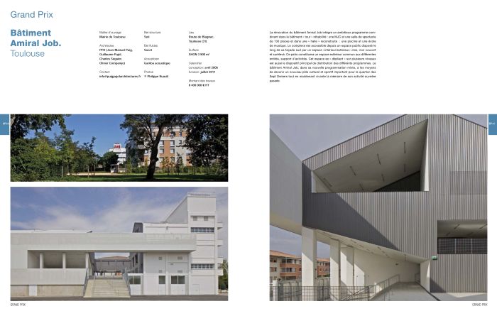 Amiral JOB – Prix Architecture Midi-Pyrénées Année 2011 : 06 EDITION